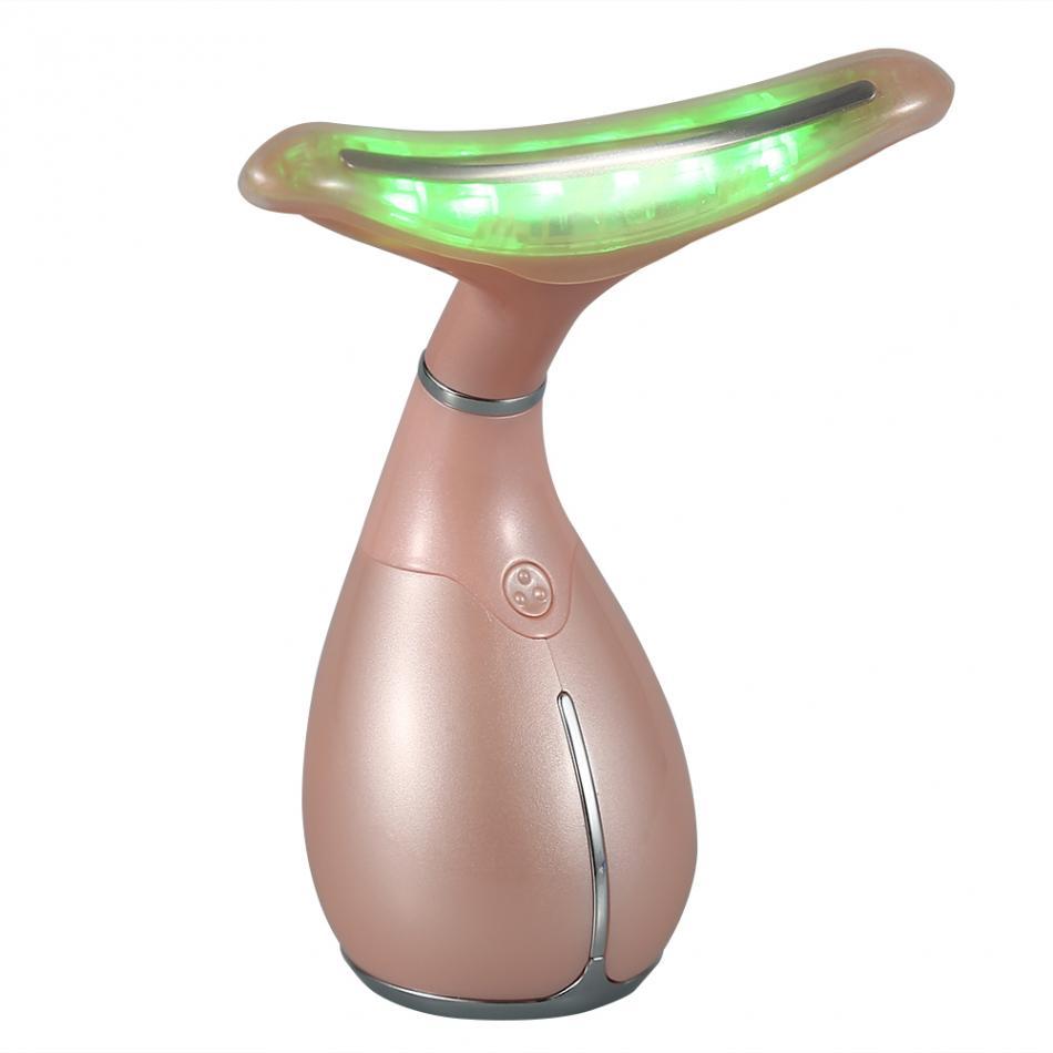 LED Neck Massager Photon Therapy Vibration Wrinkle Removal Massage Machine Neck Skin Tighten Firming Lifting Beauty Skin Device