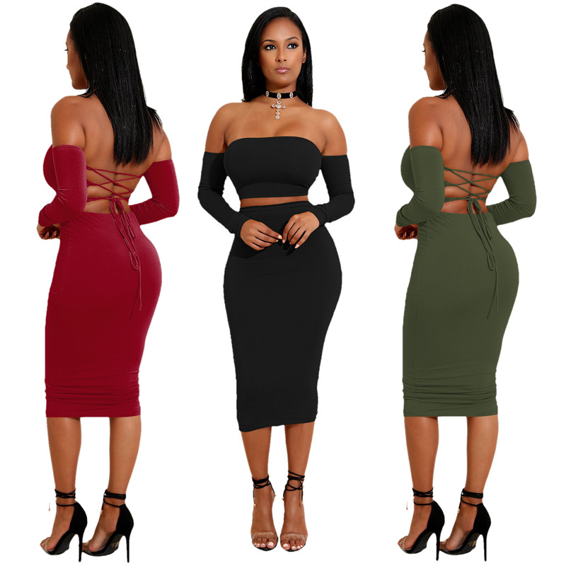 High Quality Summer Dodycon Dress Two-piece Set Women Jumpsuits Rompers Lady Sexy Halter Lace Dress Suits Long Sleeve Tops Tees Wholesale, Black
High Quality Summer Dodycon Dress Two-piece Set Women Jumpsuits Rompers Lady Sexy Halter Lace Dress Suits Long Sleeve Tops Tees Wholesale, Black