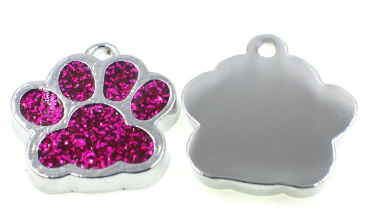Whole 50pcslot Bling dog bear paw print hang pendant charms fit for diy keychains necklace fashion jewelrys