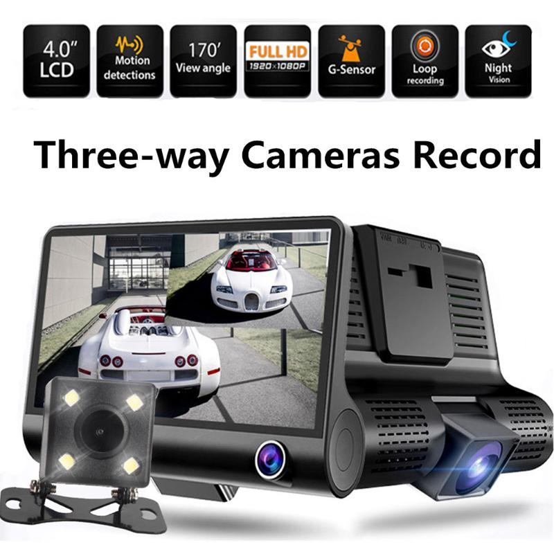4 inch Camera DVR 3 Lens 1080P HD 170 Wide Angle car dvr cam Dash G-sensor with Rearview Cam Car Recorder Registrar Car Styling
4 inch Camera DVR 3 Lens 1080P HD 170 Wide Angle car dvr cam Dash G-sensor with Rearview Cam Car Recorder Registrar Car Styling