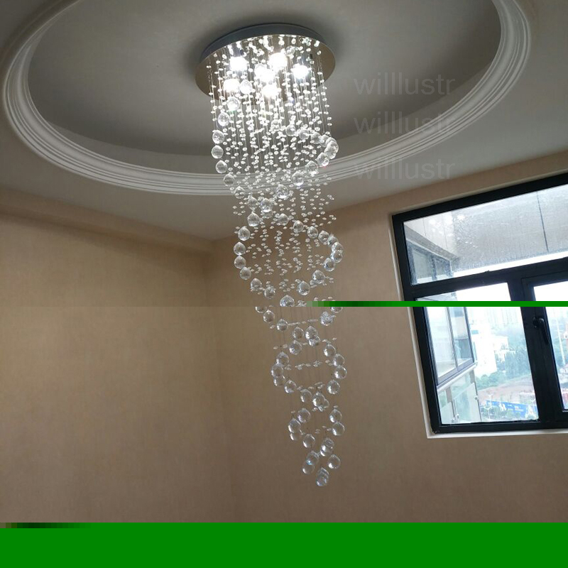 chandeliers crystal pendant lamp spiral crystal pendant light K9 crystal chandelier LED lamp suspension lighting hotel lobby lounge con04 ing