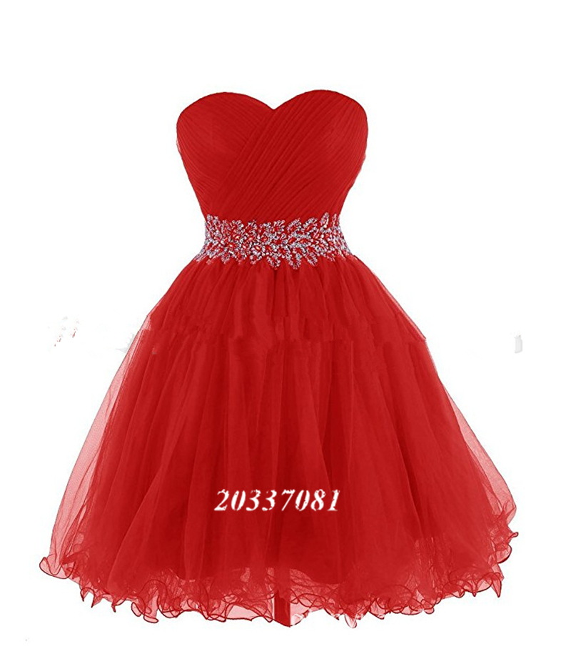 Royal Blue Tulle Short Homecoming Dresses Plus Size Beaded Crystals Graduation Gown Prom Cocktail Party Gown QC1165