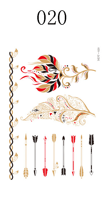 7Pcs/lot High Quality Gold And Colored Tattoos Non-toxic Temporary Waterproof Tattoos Hot Sale Sexy Metallic Mandala Tattoos New Trending