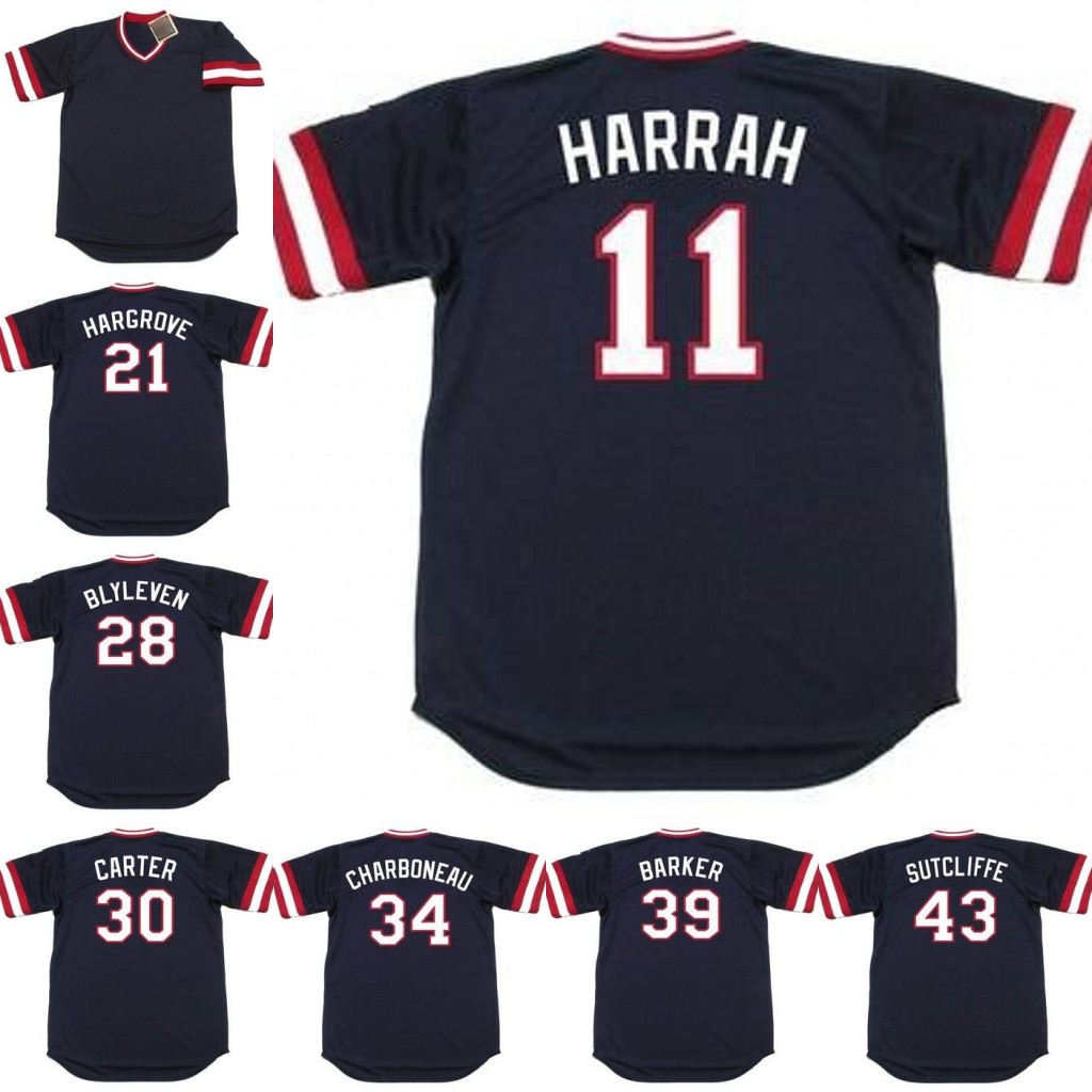 men 11 TOBY HARRAH 21 MIKE HARGROVE 28 BERT BLYLEVEN 30 JOE CARTER 34 JOE CHARBONEAU 39 LEN BARKER 43 SUTCLIFFE Baseball Jersey
men 11 TOBY HARRAH 21 MIKE HARGROVE 28 BERT BLYLEVEN 30 JOE CARTER 34 JOE CHARBONEAU 39 LEN BARKER 43 SUTCLIFFE Baseball Jersey