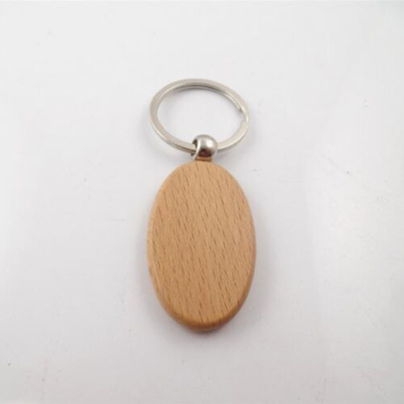 Simple Style Wood Key Chains Key Rings DIY Wood Round Square Heart Oval Rectangle Shape Key Pendant Handmade Keychain Gift