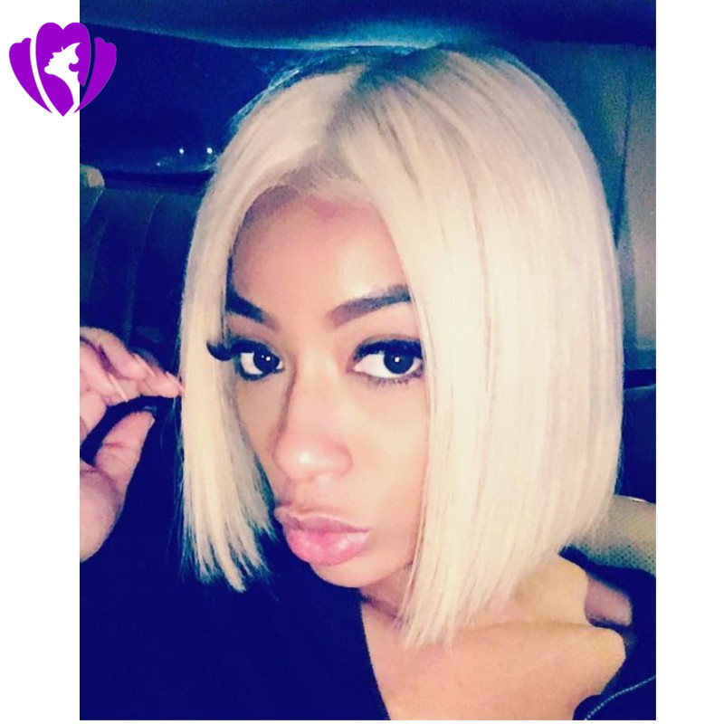 Blonde color Short Bob Straight Lace Front Wigs Heat Resistant red /black/brown Synthetic Hair Wig for Women Cabelo Pelo