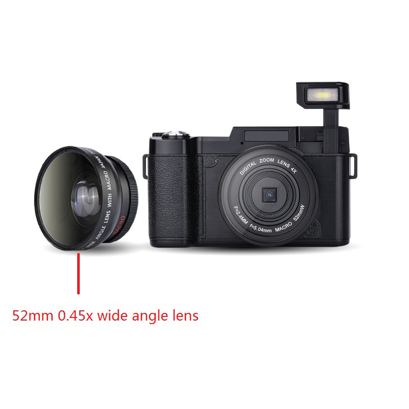 Full HD 24MP 1080P Professional Digital Camera 4X Zoom 3.0 Inch Display Screen Video Camcorder DVR Recorder With 52mm Wide Angle Lens