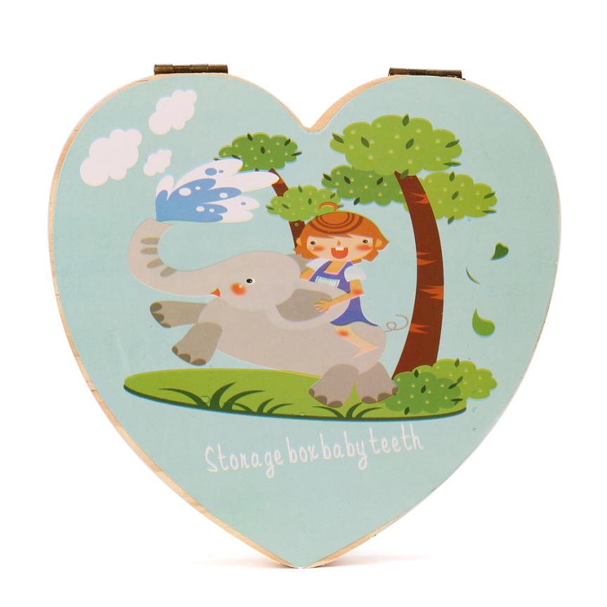 Fallen Tooth Box Storage English Text Baby Boy Girl Wood Case Save Milk Teeth Collection Organizer Holder