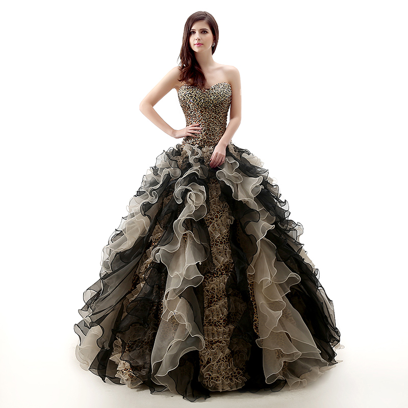 Leopard Long Ball Gown Prom Dresses 2018 Sweetheart Beaded Ruffles Skirt Simple Teens Formal Swwet 16 Princess Dresses Custom, Same as picture
Leopard Long Ball Gown Prom Dresses 2018 Sweetheart Beaded Ruffles Skirt Simple Teens Formal Swwet 16 Princess Dresses Custom, Same as picture