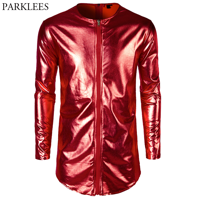 Hip Hop Longline T Shirt Men 2018 New Shiny Red Metallic Mens T-shirts Slim Fit Long Sleeve Nightclub Tee Shirt Homme Top Tees, Blue
Hip Hop Longline T Shirt Men 2018 New Shiny Red Metallic Mens T-shirts Slim Fit Long Sleeve Nightclub Tee Shirt Homme Top Tees, Blue