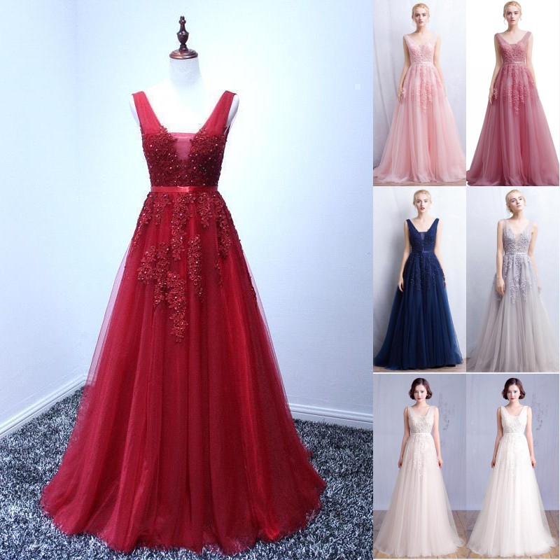 Vintage 2019 Lace Tulle Prom Dresses A Line V Neck with Appliques Open Back Formal Evening Gowns Bridal Reception Dress Cheap CPS304, Black
Vintage 2019 Lace Tulle Prom Dresses A Line V Neck with Appliques Open Back Formal Evening Gowns Bridal Reception Dress Cheap CPS304, Black