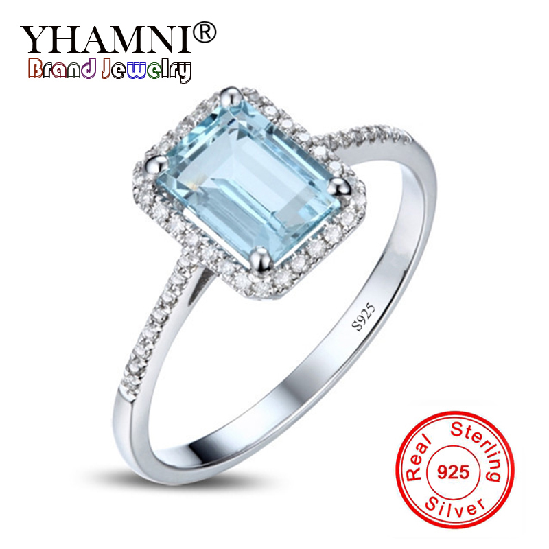 YHAMNI Original 100% 925 Sterling Silver Ring Fashion Wedding Engagement Jewelry Sky Blue CZ Crystal Ring For Women Gift ZR539, Slivery;golden
YHAMNI Original 100% 925 Sterling Silver Ring Fashion Wedding Engagement Jewelry Sky Blue CZ Crystal Ring For Women Gift ZR539, Slivery;golden