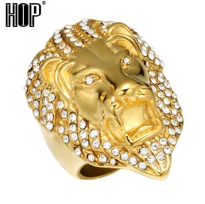 HIP Hop Micro Pave Rhinestone Iced Out Bling Lion Head Mens Ring IP Gold Filled Titanium Stainless Steel Rings for Men Jewelry
HIP Hop Micro Pave Rhinestone Iced Out Bling Lion Head Mens Ring IP Gold Filled Titanium Stainless Steel Rings for Men Jewelry