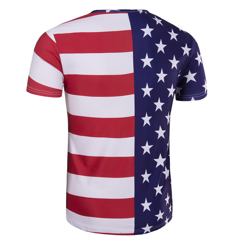 World Cup USA 3D Printed Soccer Fans T Shirts Stripe Star Short Sleeve Casual Men T Shirts Plus Size M-2XL