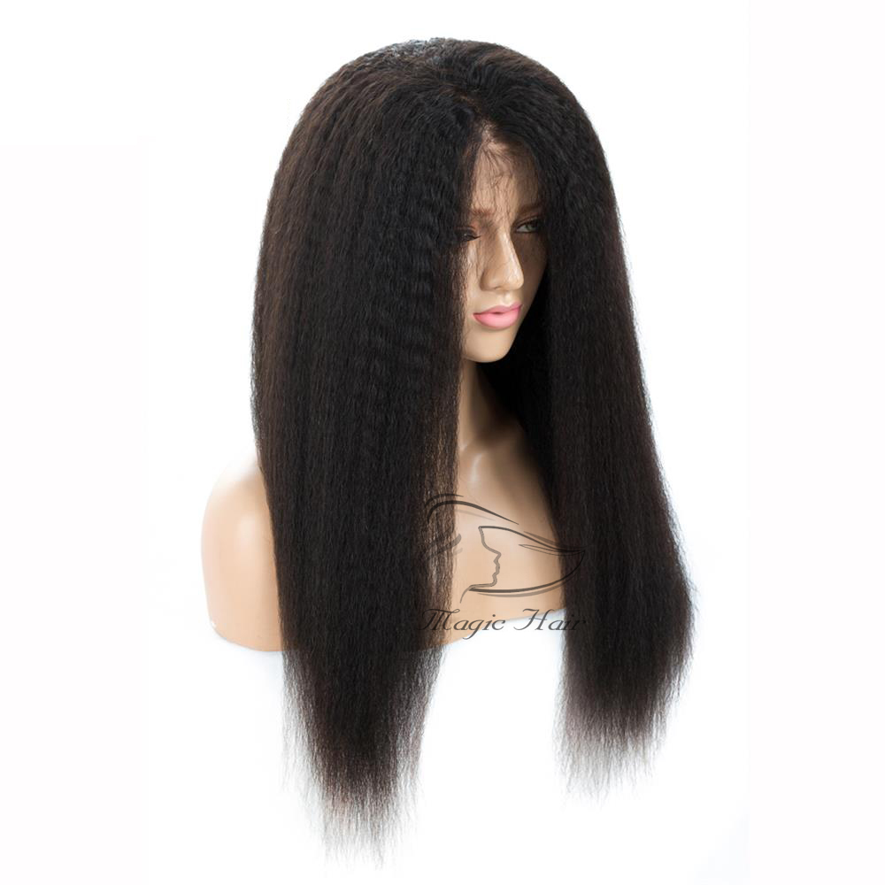 Full Lace Human Hair Wigs 9A Virgin Peruvian Hair kinky Straight Lace Front Wigs For Black Women Baby Hair Freeship