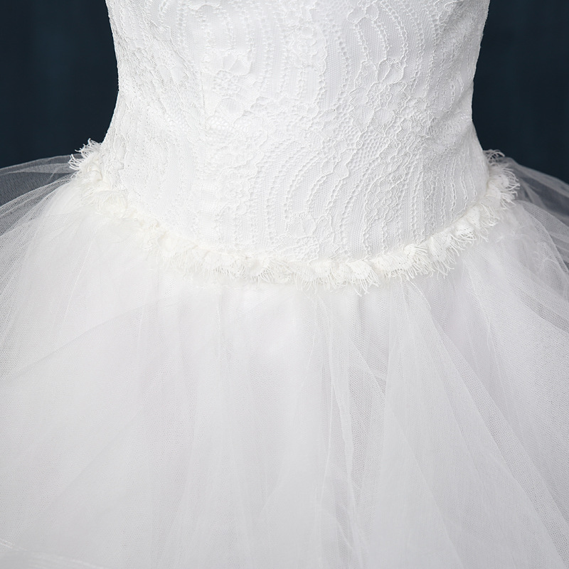 2018 Top Selling wedding dress Cheap Hight Low bride royal princess Lace Front Short Long Back train formal dress quality growns