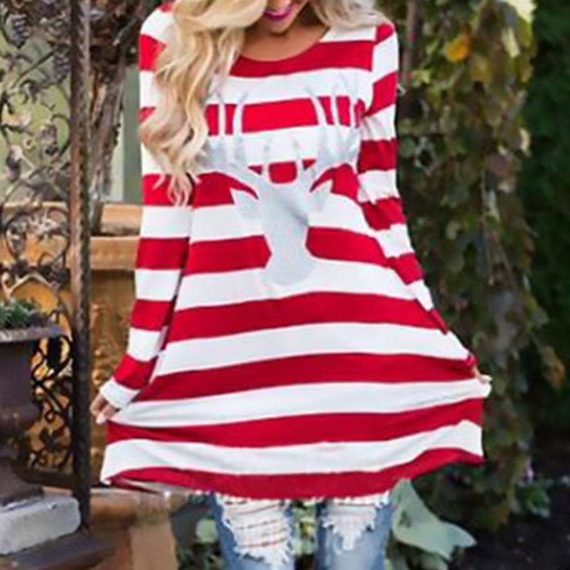 Women' Hoodies & Sweatshirts Fashion Stripe Long Blouse O-neck Christmas Elk Sleeve Dress Pullover Tracksuit Santa Sudaderas Mujer Sweatshi, As pic
Women' Hoodies & Sweatshirts Fashion Stripe Long Blouse O-neck Christmas Elk Sleeve Dress Pullover Tracksuit Santa Sudaderas Mujer Sweatshi, As pic