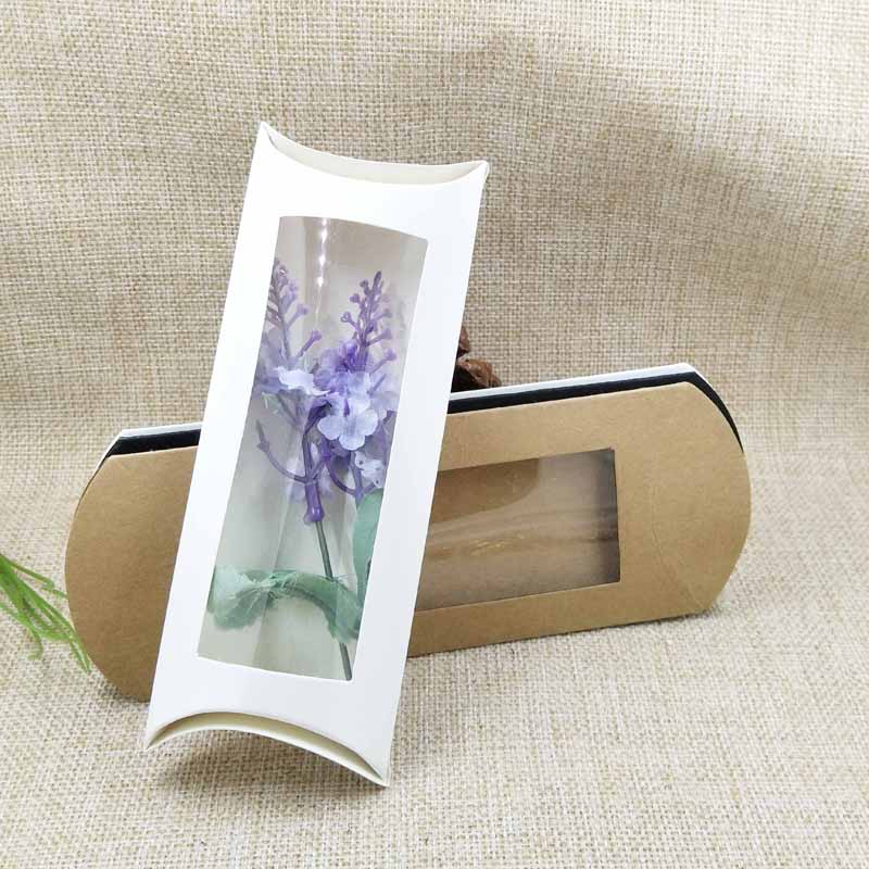 paper pillow window box gift package favors gifts products package box black kraft white 50 pcs