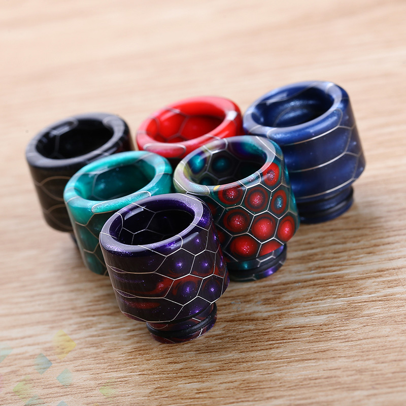 

510 Cobra Drip Tip Mouthpiece Epoxy Resin Snake Skin tips With Acrylic Retail Package Fit Vape 510 Atomizers Ecig DHL Free