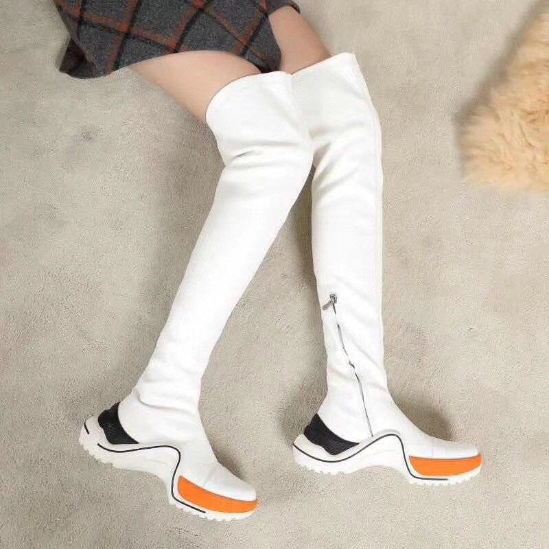 Gold Silver Black Boots Woman Autumn Winter Ladies Knee-High Boots Female Platform Sneakers Soles Roman Martin Booties Motorcycle Boots
Gold Silver Black Boots Woman Autumn Winter Ladies Knee-High Boots Female Platform Sneakers Soles Roman Martin Booties Motorcycle Boots