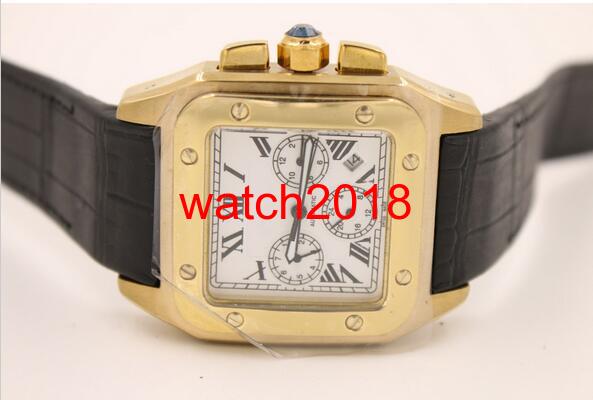 Luxury Watch Wristwatch Brand NEW Men 100 XL Watch Quartz Chronograph Watch Black Leather Gold Case Men's Sports WristWatches
Luxury Watch Wristwatch Brand NEW Men 100 XL Watch Quartz Chronograph Watch Black Leather Gold Case Men's Sports WristWatches