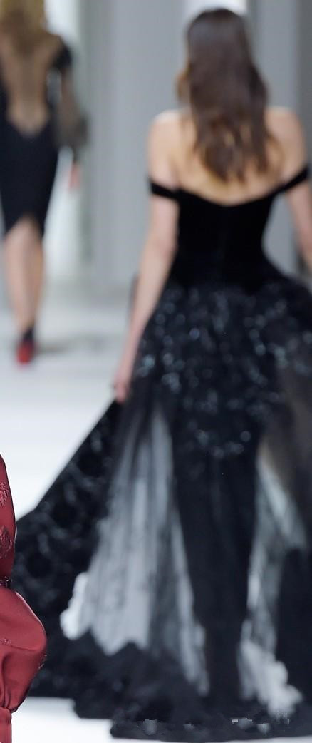 women fashion evening dresses jumpsuits off shoulder overskirts tulle lace dress prom dresses special occasion wears robes de soire