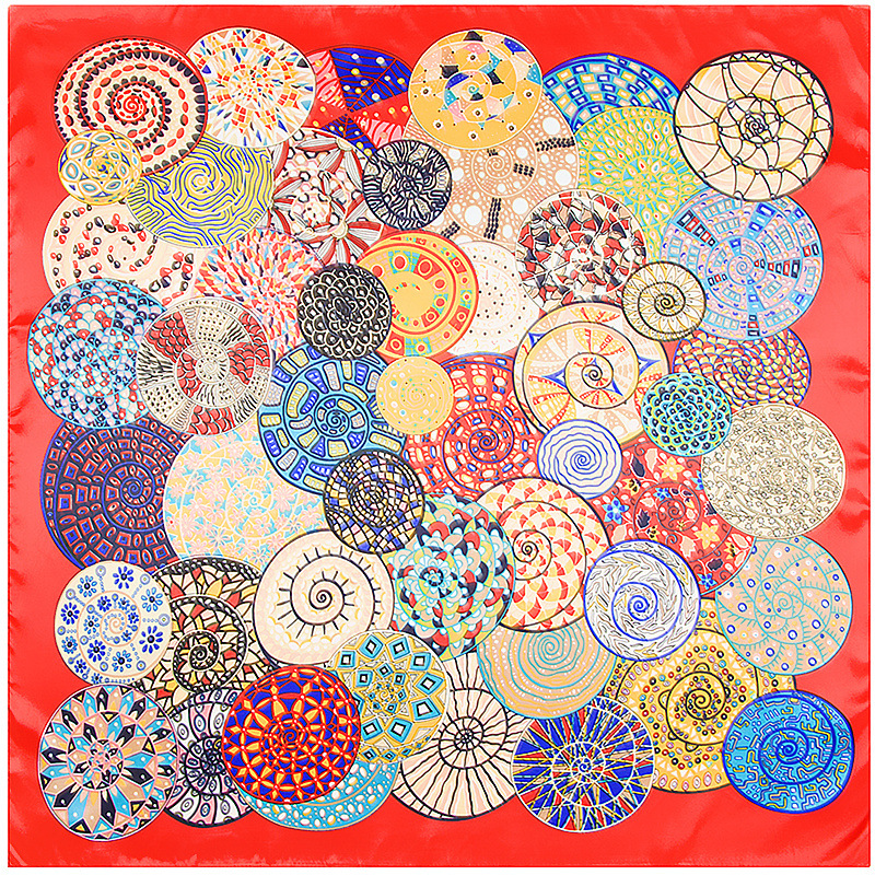 Square Print Scarf Women Foulard Femme Echarpe Large Silk Red Bandana Scarfs For Ladies Wholeshale 90*90CM