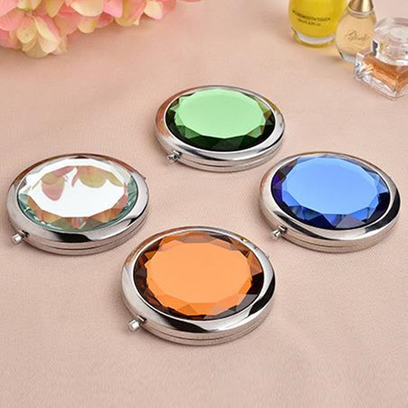 Pocket Mirror Crystal Diamond Handbag Compact Mirror Makeup Cosmetic Magnifying Mirror fast shipping F1279