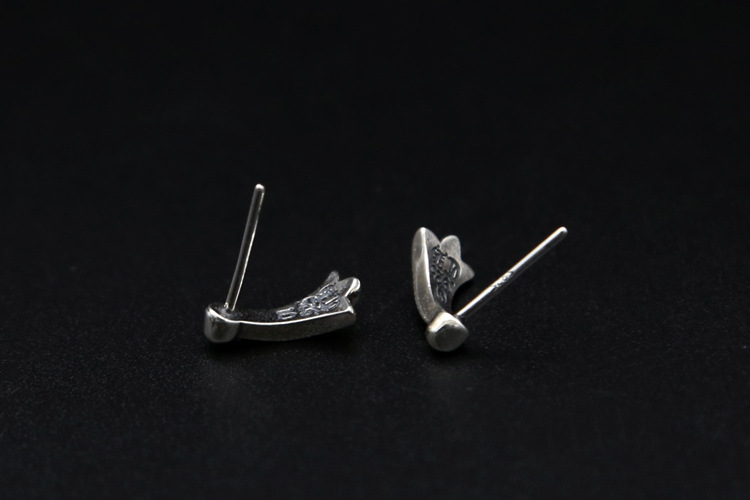 Brand new 925 sterling silver vintage American jewelry antique silver hand-made designer stud earrings for women nice gift free shipping