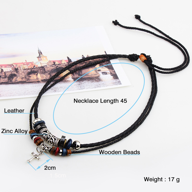 MNWT Ancient Coin Pendant Necklace/Multilayer Wood Beads Necklace Bohemian Fashion Jewelry Genuine Leather Men Necklaces