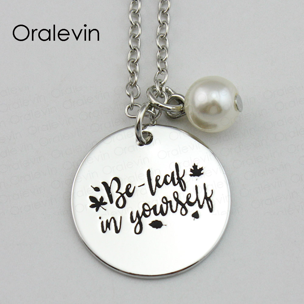 BE-LEAF IN YOURSELF Inspirational Hand Stamped Engraved Accessories Custom Charm Pendant Necklace Gift Jewelry,18Inch,10Pcs/Lot, #LN1608, Silver
BE-LEAF IN YOURSELF Inspirational Hand Stamped Engraved Accessories Custom Charm Pendant Necklace Gift Jewelry,18Inch,10Pcs/Lot, #LN1608, Silver