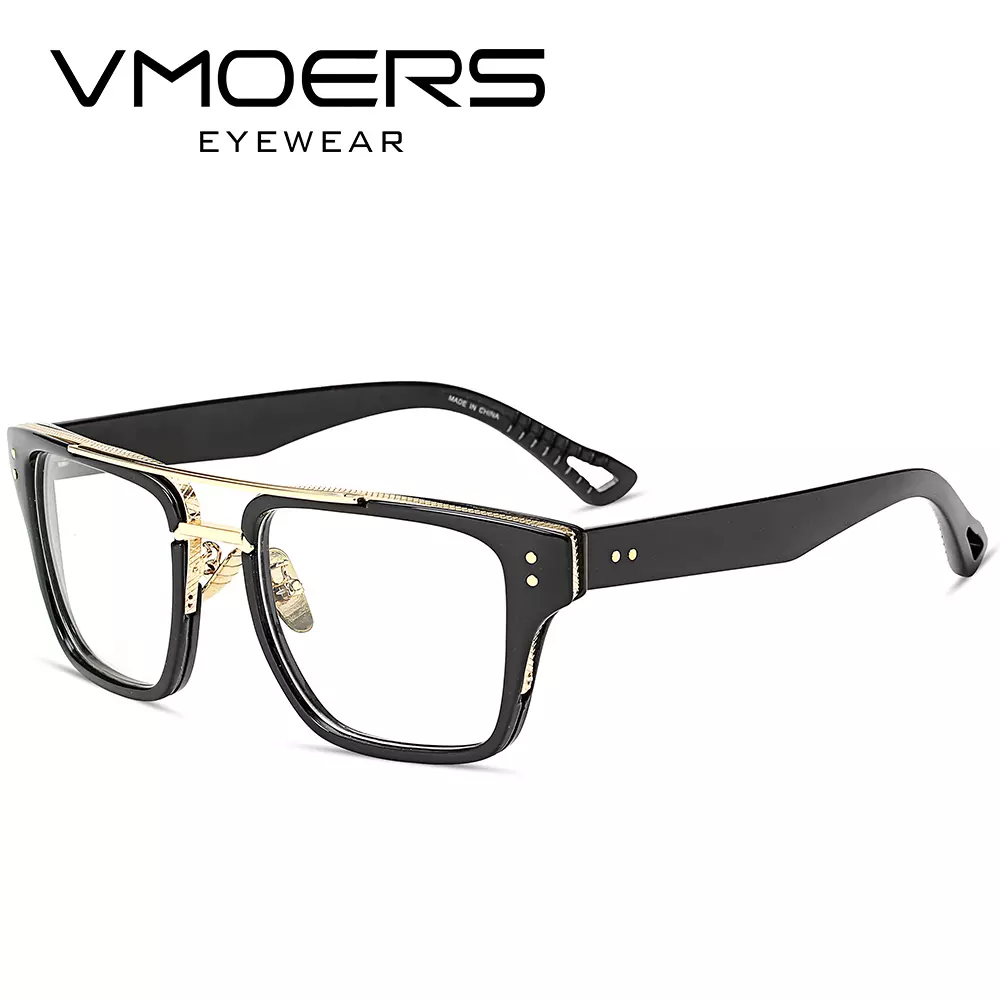 VMOERS Aviator Square Eyewear Frames Luxury Style Myopia Optical Eye Glasses Frame For Men Clear Lens Fake Eyeglass Frames Male