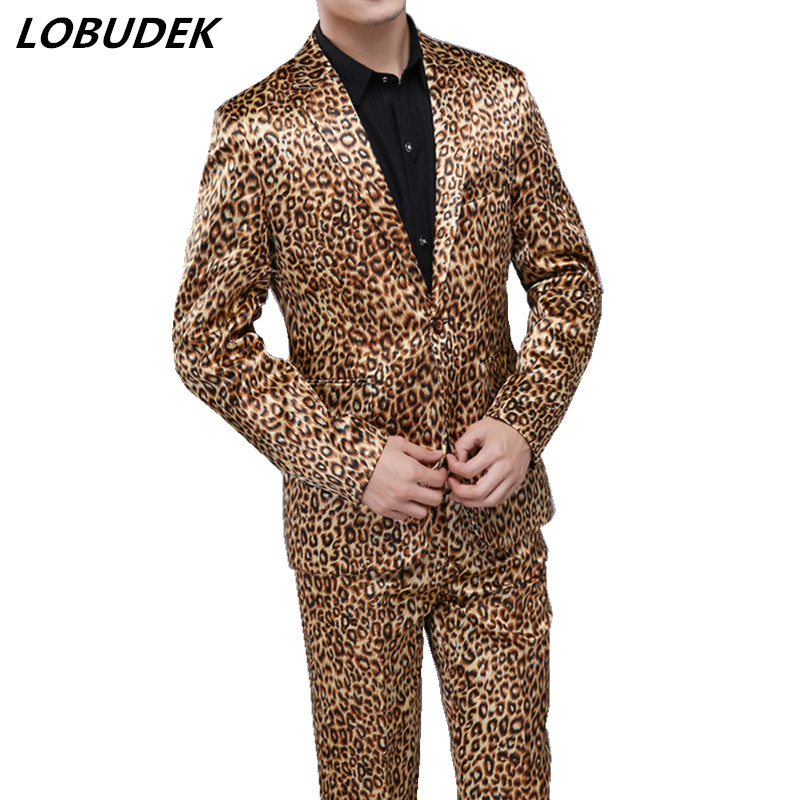Men's Leopard printing Jacket sets Bar Male Singer Stage Costume Musical Vocal concert Chorus Performance outfits, Jacket pants
Men's Leopard printing Jacket sets Bar Male Singer Stage Costume Musical Vocal concert Chorus Performance outfits, Jacket pants
