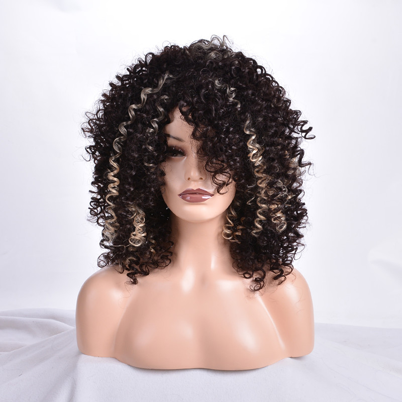 New Hot Sale Mixed Wig Kinky Curly Synthetic Wigs for Black Women Short Brown Fluffy Wig with bang Heat Resisitant Hair, Mix color
New Hot Sale Mixed Wig Kinky Curly Synthetic Wigs for Black Women Short Brown Fluffy Wig with bang Heat Resisitant Hair, Mix color