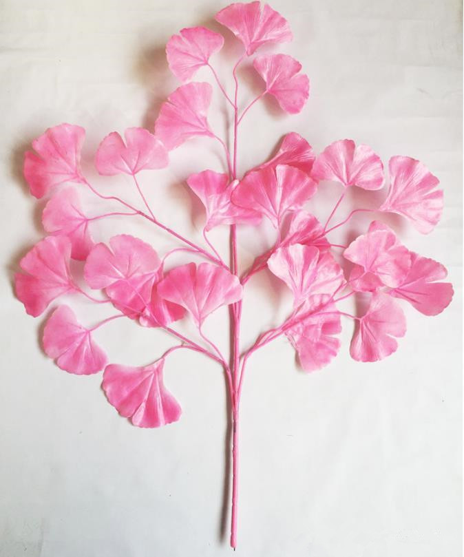 12pcs 60cm Ginkgo Biloba Leaf Five Branches Maidenhair Trees Leaves Artificial Tree Silk Branch Stem Wedding Garden Decoration