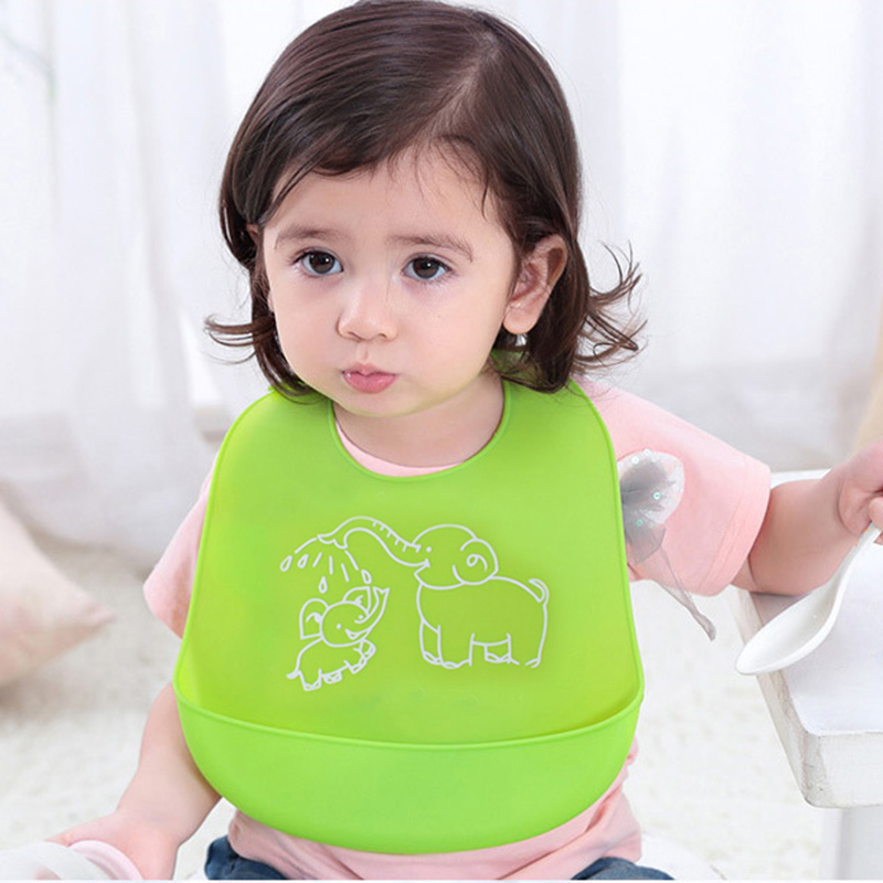 3 Pcs Wholesale Cartoon Kids Silicon Baby Bibs Toddlers Summer Adjustable Waterproof Feeding Tools Boy Girl Apron