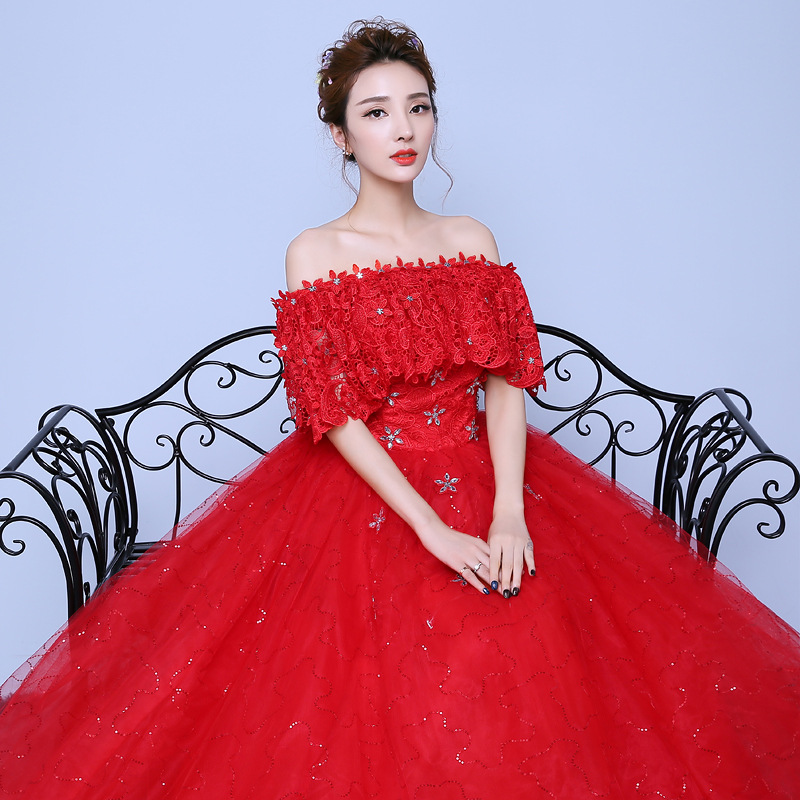 Plus Size Princess Off The Shoulder Lace Boat Neck Wedding Dress 2018 Fashionable Bridal Gowns vestido de casamento