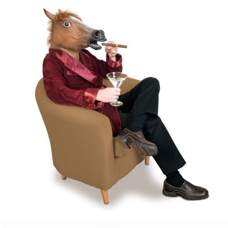 Halloween Mask Animal Horse Head Mask Creepy Fur Mane Latex Realistic Party Novelty Halloween Decoration Costume Props