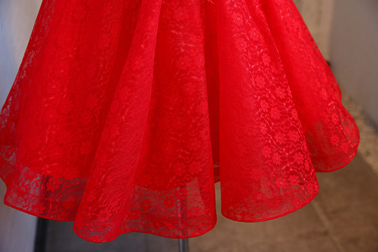 2018 New Arrival Vestidos Graduation Sleeveless O-neck Pink Red Champagne slim Lace A line Party Prom Dresses