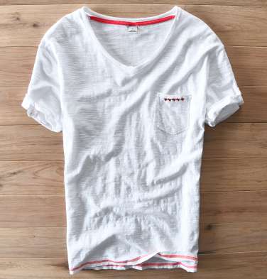 Spain Style Unique Design Short-Sleeved V-Neck Cotton T Shirt Men Brand Clothing Casual Men T-Shirt Summer Fashion Tshirt Camisa