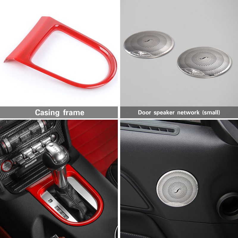 Car Red 36 Piece Complete Set Kit Decoration Trim Cover For Ford Mustang 2015-2016 Auto Interior Accessories