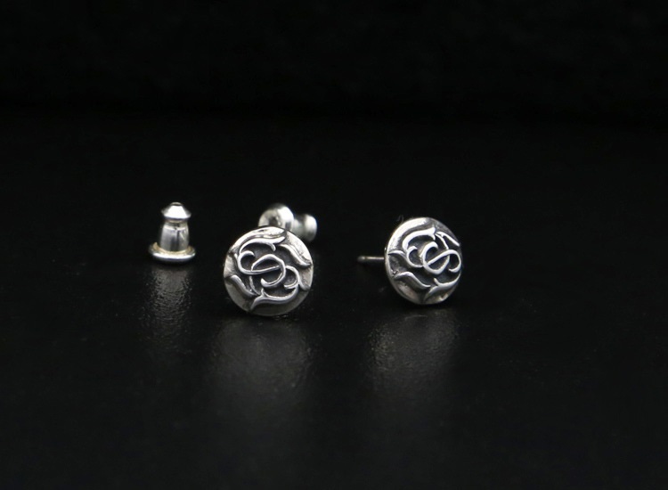 Brand new 925 sterling silver vintage American European antique silver hand-made designer stud earrings for women & men wholesale