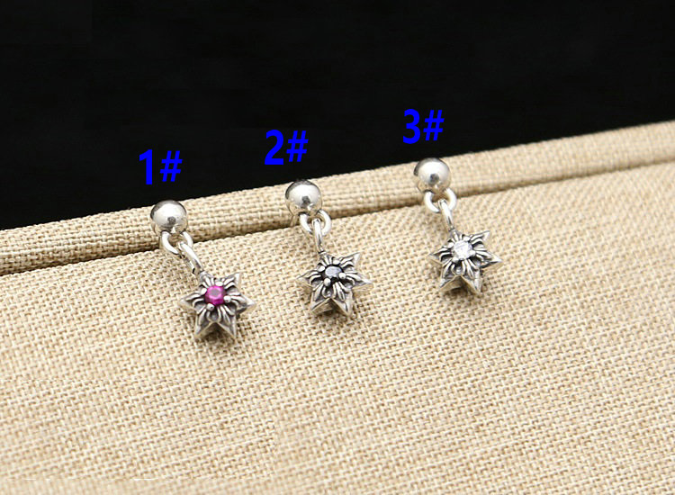 Brand new 925 sterling silver vintage jewelry antique silver American Europe hand-made designer stars stud earrings for women & men
