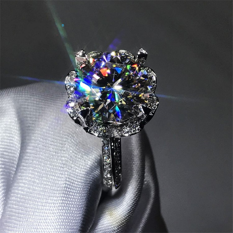 Vecalon Heart Shape Jewelry 100% Real 925 Sterling Silver promise ring 5A Zircon Cz Engagement wedding Band rings for women Gift