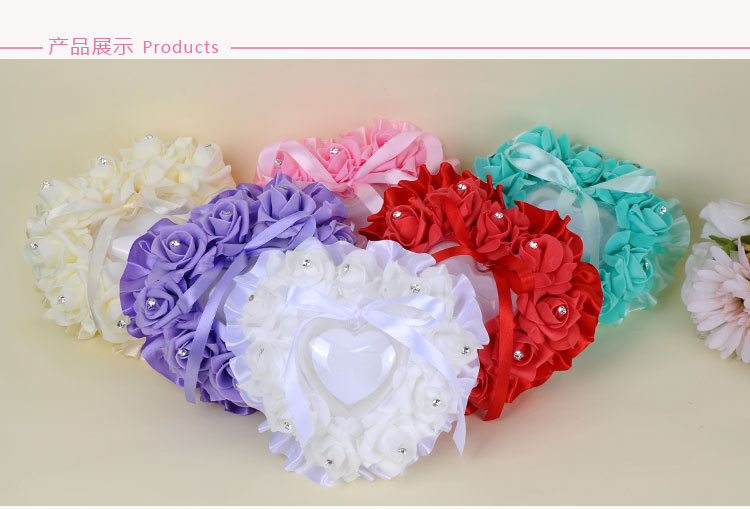 2018 Biege Romantic Rose Flowers Ring Heart Shape Cheap Wedding Jewelry Case Ring Bearer Pillow Cushion Holder Red Ring Pillow, Sky blue
2018 Biege Romantic Rose Flowers Ring Heart Shape Cheap Wedding Jewelry Case Ring Bearer Pillow Cushion Holder Red Ring Pillow, Sky blue