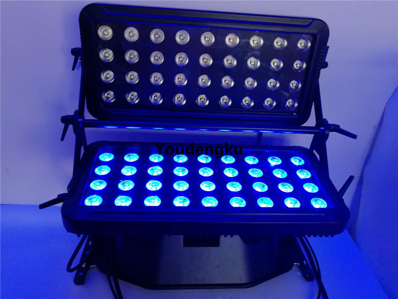 4 pieces with Flightcase 72x18w rgbwa uv 6in1 ip 65 Double Head wall washer LED city color Outdoor Led Stand Hotel Washer Lig