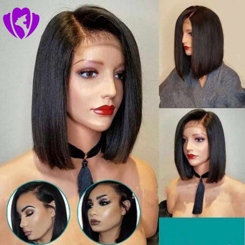 Free shipping side part red Synthetic lace front wig Bob Style Short Wigs for Women Black /brown /blonde/ Pink /ombre color