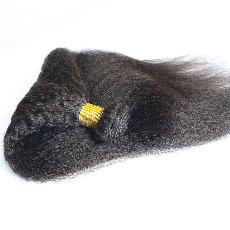 Coarse Yaki Kinky Straight Brazilian Hair Weave Bundle 100g Human Hair Bundles Yaki Straight10"-26" Non Remy Hair