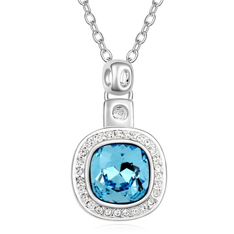 High Quality Square Pendant Necklace Crystal from Swarovski Elements Women Jewelry White Gold Plated Accessories 17314, Silver
High Quality Square Pendant Necklace Crystal from Swarovski Elements Women Jewelry White Gold Plated Accessories 17314, Silver