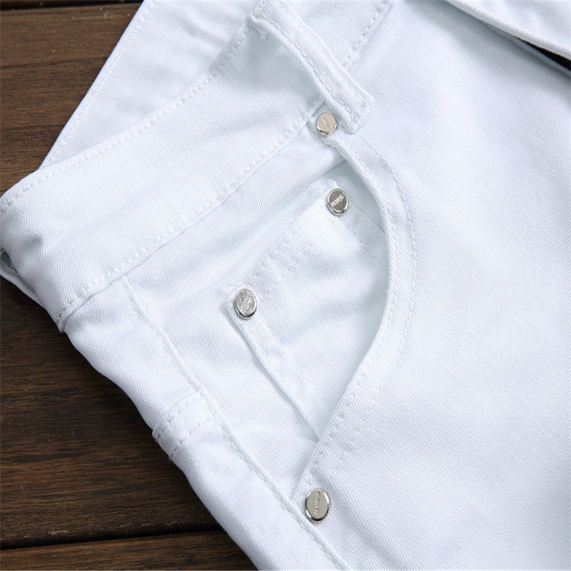 Men's Distressed Ripped Skinny Jeans Fashion Designer Slim Motorcycle Moto Biker Mens Denim Pants JS1871